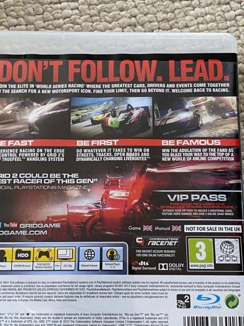 PS3 Grid 2 - Excellent