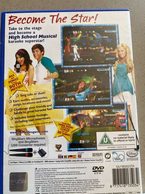 PS2 Games x 3 - High School Musical, Sing IT and Sing Star - Cheap