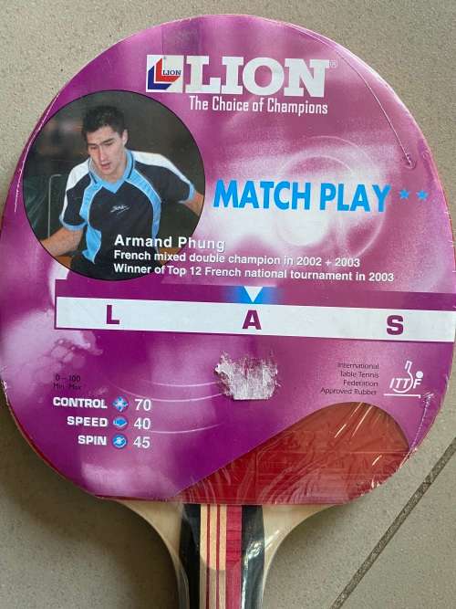 Brand new Lion Matchplay table tennis bat