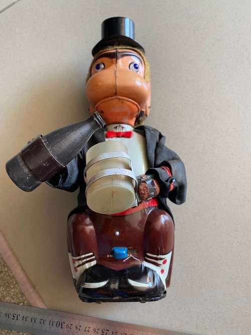 Vintage Tin Toy monkey toy - large toy - collectable