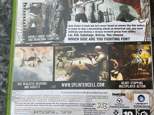 Tom Clancy`s Splinter Cell - XBOX 360 game