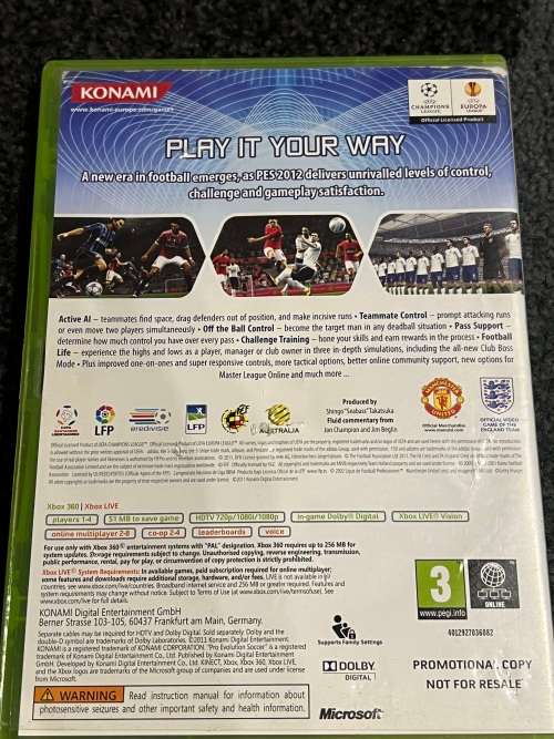 PES 2012 Pro Evolution Soccer Xbox 360 game