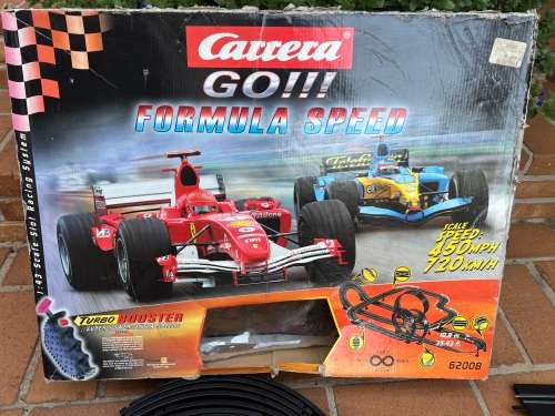 Very large Carrera scalextrix set with 4 cars and many extras