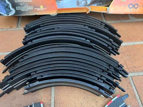 Very large Carrera scalextrix set with 4 cars and many extras