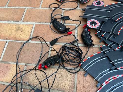 Very large Carrera scalextrix set with 4 cars and many extras