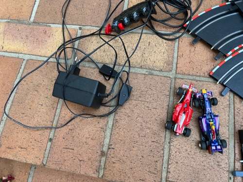 Very large Carrera scalextrix set with 4 cars and many extras