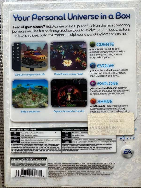 Spore Galactic Edition with Art, Poster and Handbook - collectible