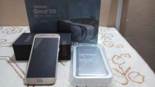 (R11000 Combo) Samsung Galaxy S7 32gb Gold +Samsung Gear VR Headset +Original LED View Flip pouch