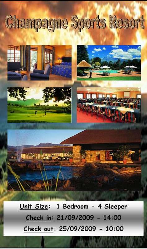 Champagne Sports Resort...21-25 September 09...Public holiday -Thursday 24/09/09 included