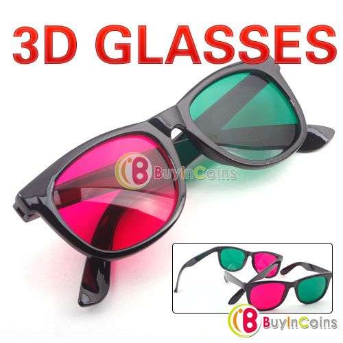 Magenta Green Cyan Plastic 3D Glasses 3 D Dimensional