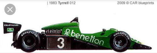F1 Formula1 Tyrell 012 Boomerang Wing 1983 M.Bereto Driver Grand Prix Legends