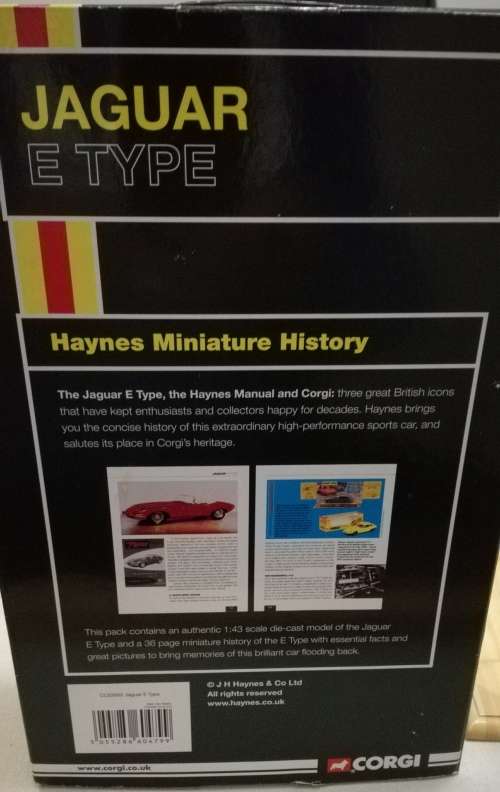 HAYNES/CORGI/JAGUAR ONCE OF COLLABORATION ONLY ONE AVAILABLE JAGUAR E TYPE CABRIO  BARGAIN PRICE