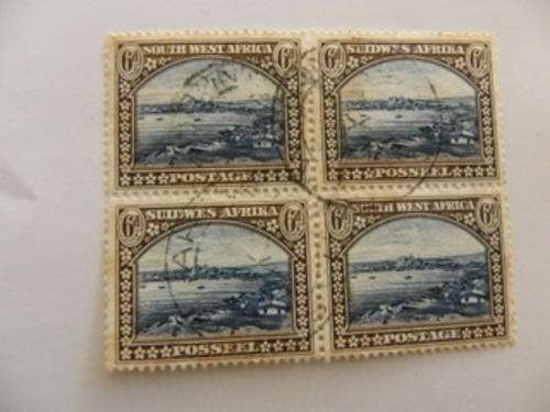SWA (1931) - Pictorials 6d Used Block (SACC @ R 120-00)