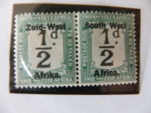 SWA (1923) - 1/2 d Postage Due Mint Pair (SACC @ R150-00)