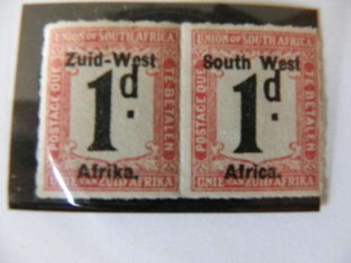 SWA (1923) - 1 d Postage Due Mint Pair (SACC @ R140-00)