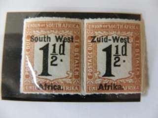 SWA (1923) - 1 1/2 d Postage Due Mint Pair (SACC @ R100-00)