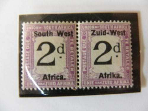 SWA (1923) - 2 d Postage Due Mint Pair (SACC @ R1,200-00)