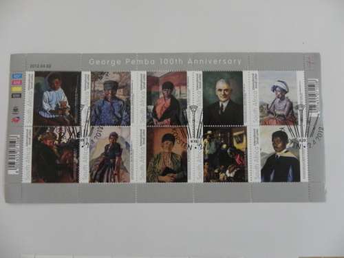 RSA 8.27 (2012) - 100th Anniversary of George Pemba Full Sheet CTO Cancelled