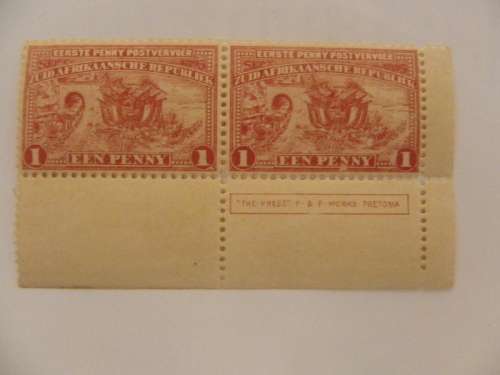 Transvaal (1895) - Unmounted Mint Insciption Pair !!!!!!!!!!!!