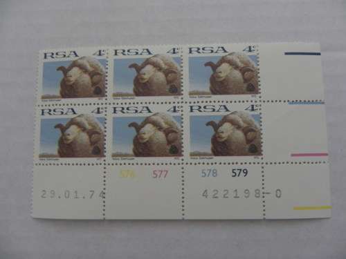 RSA 1st Definitive Series (1961) - 4c Mint Control Block #557 Dated 29.01.74