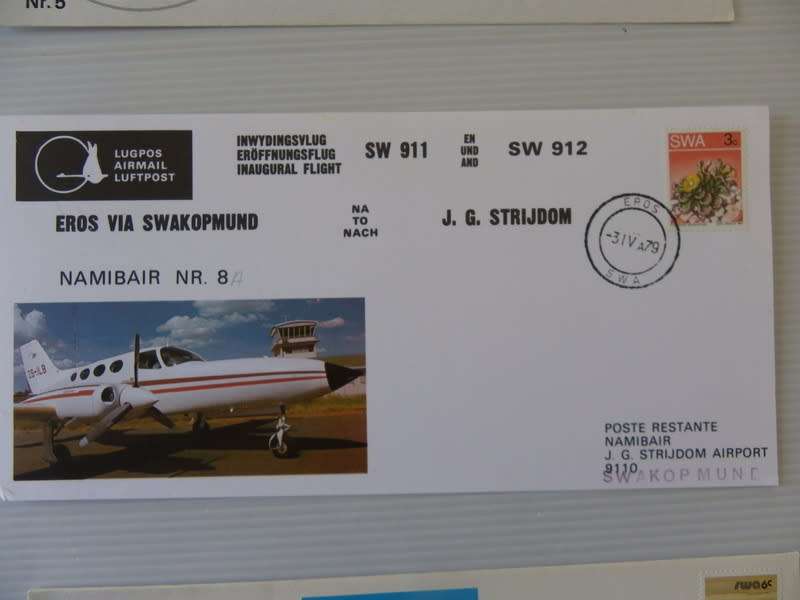 Namibia (1979) Namib Airways No 8 - Inaugural Flight Eros to Swakopmund Illustrated FDC