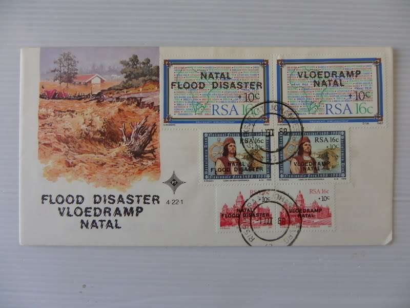 RSA 4.22.1 (1987) - Flood Disaster FDC with all the stamps
