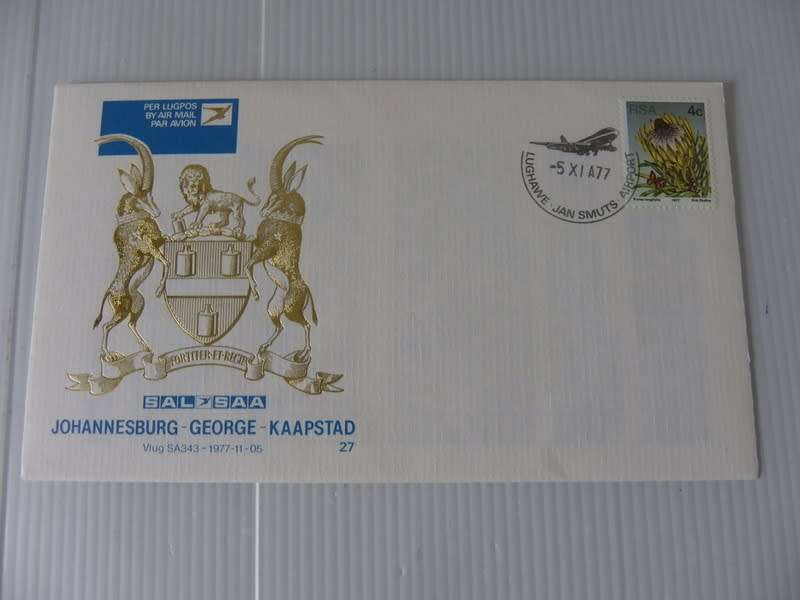 SAA #27 (1977) - JHB, George to Cape Town Illustrated FDC