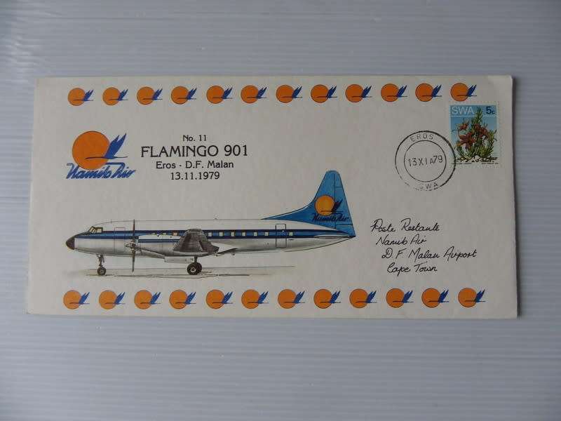 Namibia (1979) Namib Airways No 11 - Flight from Eros to DF Malan Illustrated FDC
