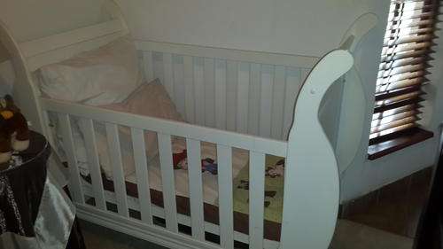 White Sleigh Cot