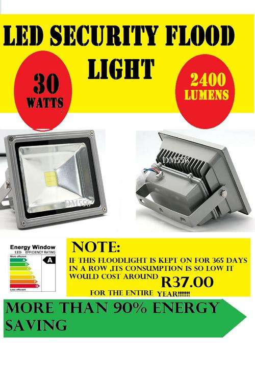 LED 90% ENERGY SAVER FLOOD LIGHT 30 WATTS 240 V 2400 LUMEN R1399.00