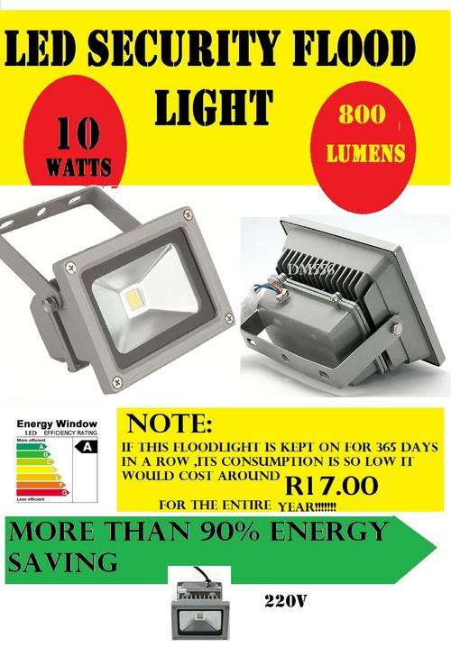 10 watt LED FLOODLIGHT  OVER 80% ENERGY SAVER  R899.95