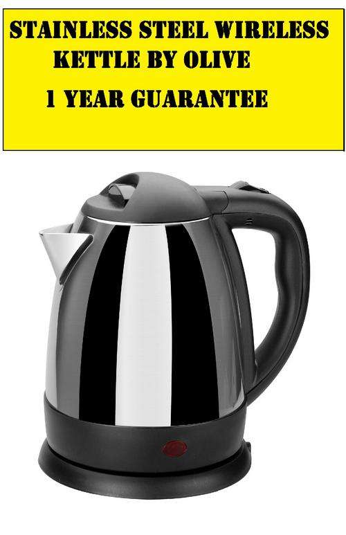 1.8 L STAINLESS STEEL WIRELESS KETTLE BY OLIVE R599.00