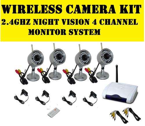 WIRELESS CAMERA KIT - NIGHT VISION -WATERPROOF 4 CHANNEL CAMERA KIT R2495.00
