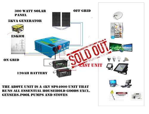 4 kva PURE SINEWAVE INVERTER SOLAR SYSTEM ON/OFF GRID R63000
