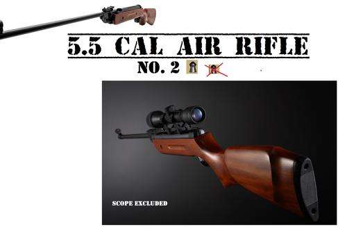 5.5 CAL  .22 AIR RIFLE SOLID BEECHWOOD WITH FIBRE OPTIC SIGHTS 650FPS WHEN SHOT WITH PBA  R1895.00