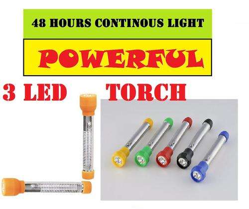 POWERFULL 3 LED LIGHTSTEEL FLASHLIGHT R100.00