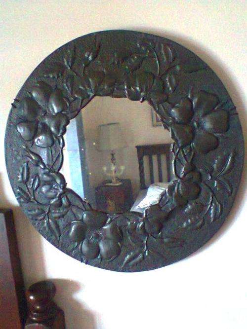 A Vintage Pewter Wall Mirror In EXCELENT Condition.