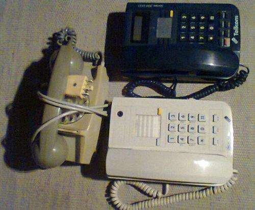 3 X WORKING OLD PHONES, one is still the old finger DAIL TYPE. All still working