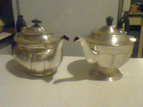 A Pair of RARE EPNS Kettles, No 1 THOMAS OTLEY& sons. No 2 Made by " VINERS " Sheffield ENGLAND