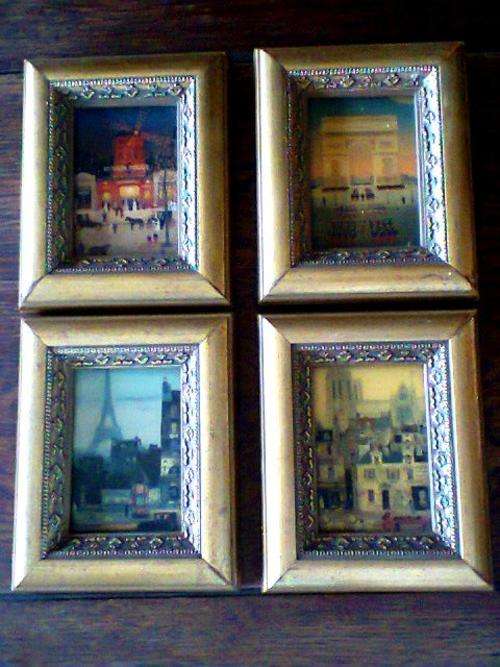 4 Gold Framed Print's under glass . In good condition.