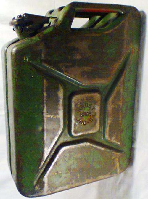 A Old Vintage Jerry Can made by KROST BROS it looks like " SHELL Special " on the side of the can