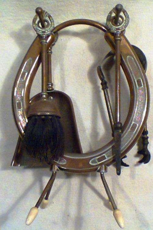 An Old Vintage Set. Made in England by " IANTHE " Impressive 'Horse Shoe' Set of Fireside Companion