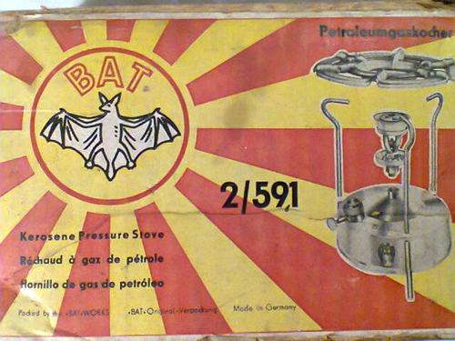 A Real Old "BAT" primus made in Germany in ORIGINAL Box Complete & in ORIGINAL Condition.