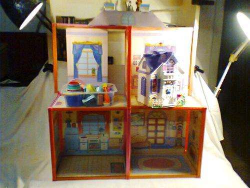 2 X Old Vintage Doll's Houses & a few bits of furniture. One complete & the other not complete.