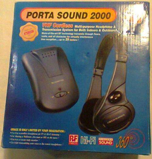 A Cordless set of earphones 3 in one, can be used as a Baby Monator upto 10 meters