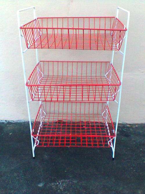 For the Collector a Old Vintage 3 Tier Red & White Vegetable Rack. In Excellent Condition.