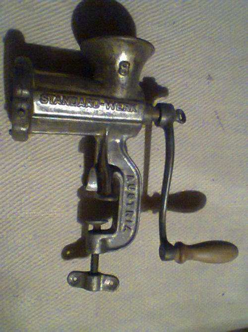 A 1900's "Standard-Werk" Meat Grinder No 8 Selling on EBAY now for $150 Good Condition for Age.