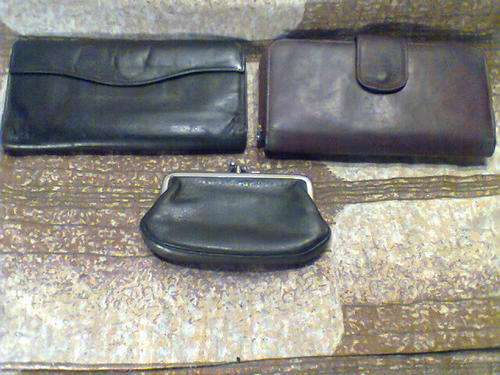 3 Genuine Leather Wallets. All in excellent condition & all the zip's are working.All sold As S/Hand
