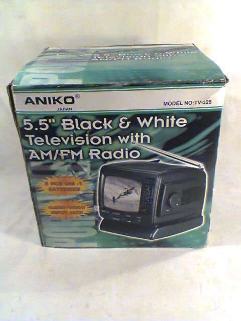 A Mini Personal TV with AM/FM Radio made by ANIKO Japan in it's original Box. The radio plays well.