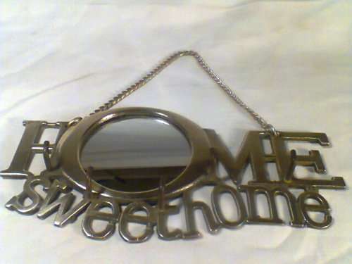 A Vintage Brass & Mirror "Home Sweet Home" Wall hanging 5 Key Holder.In Excellent S/Hand Condition.
